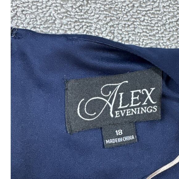 NWT Alex Evenings Formal Dress Max Sleeveless Rhinestone Navy Size 18 - Picture 4 of 7